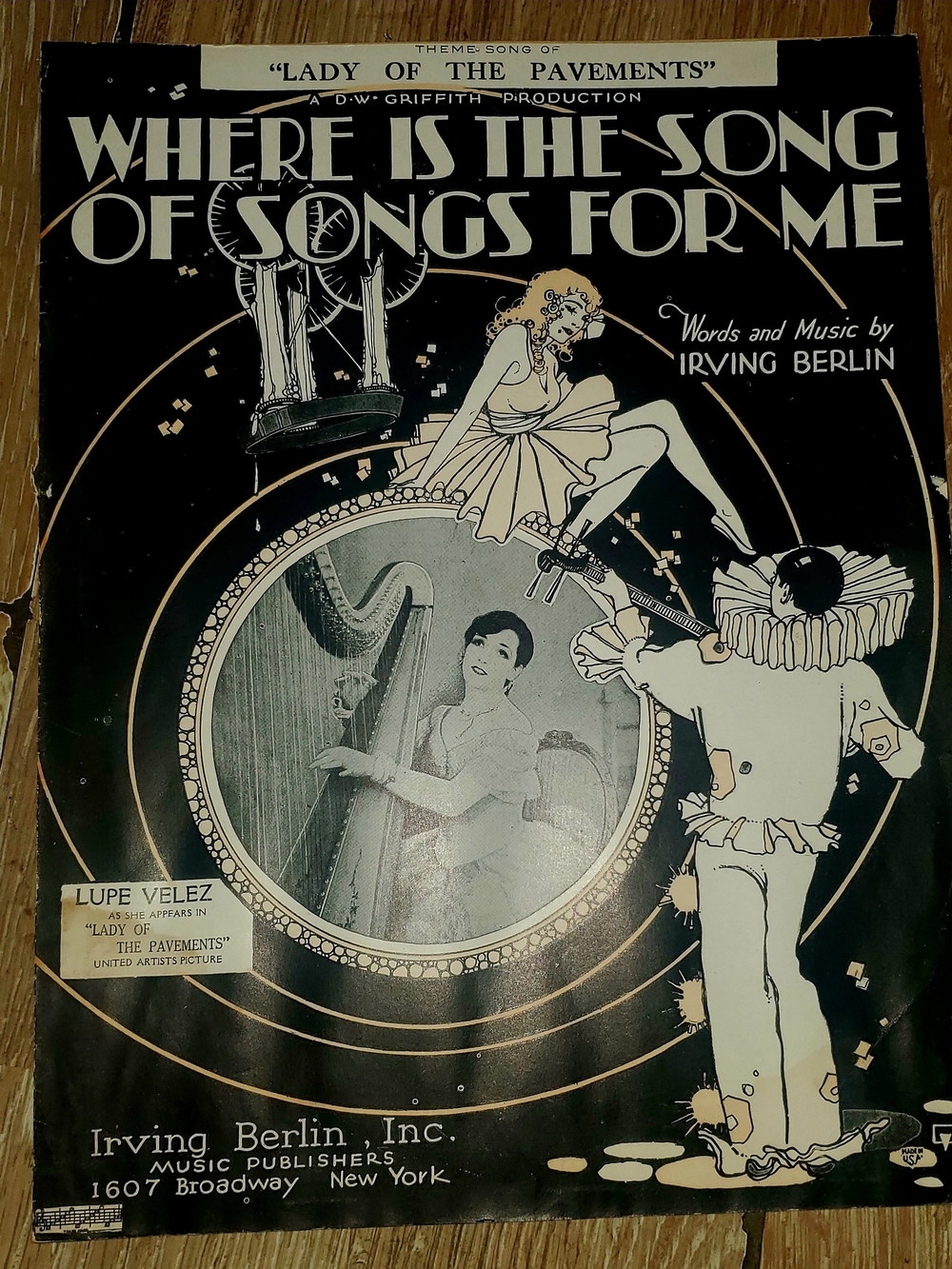 Vintage 1928 "Where Is The Song Of Songs For Me" By Irving Berlin Sheet Music